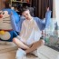크롬하츠 2020 SS 투톤 로고 여성 케쥬얼 긴팔티