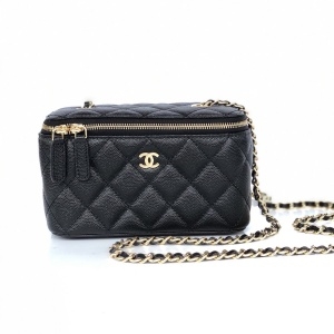 샤넬 2020 SS 캐비어 지퍼 체인 화장품백 커스텀급