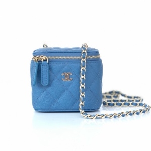 샤넬 2020 SS 캐비어 지퍼 체인 미니 화장품백 커스텀급