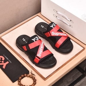 Y-3 2020 SS 캐릭터 수프림 로고 레드 남성 슬리퍼