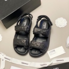샤넬 2020 SS 로고 스티치 블랙 여성 샌들