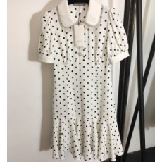 구찌 2020 SS 태슬 카라 땡땡이 여성 원피스