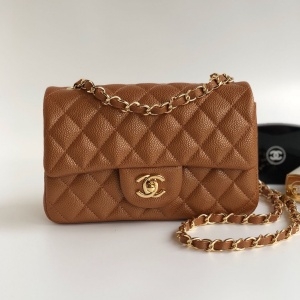 샤넬 2020 SS 캐비어 CC로고 CF 브라운 플랩백 커스텀급