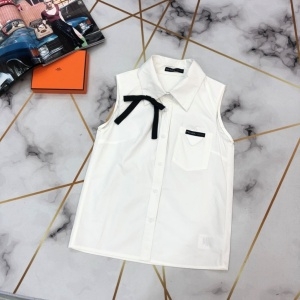 프라다 2020 SS 끈리본 패치로고 민소매 여성 블라우스