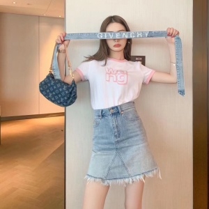 알렉산더왕 2020 SS 각인로고 반팔티 스커트 여성 세트