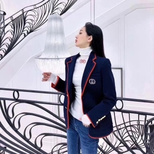 구찌 2020 SS 로고 자수 레드 라인 여성 자켓