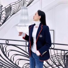 구찌 2020 SS 로고 자수 레드 라인 여성 자켓