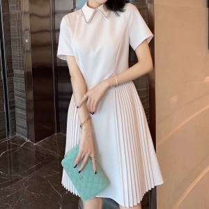 미우미우 2020 SS 큐빅장식 주름 여성 원피스