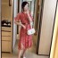 디앤지 2020 SS 플라워 벨트장식 프릴 여성 원피스