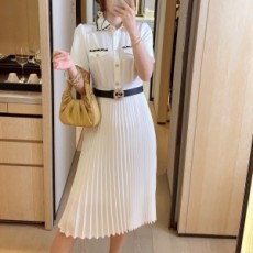 샤넬 2020 SS 체인 포켓 카라 여성 원피스