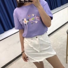 헐리안 2020 SS 캐릭터 플라워 여성 반팔티
