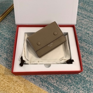 셀린느 CELINE 2020 SS 똑딱이 로고 그레이 반지갑 4127 커스텀급