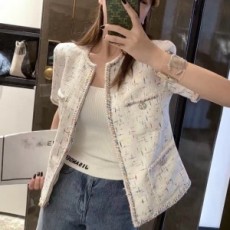 사넬 CHANEL 2020 SS 트위드 포켓 반팔 여성 자켓