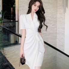 디올 DIOR 2020 SS 카라 리본벨트 여성 원피스