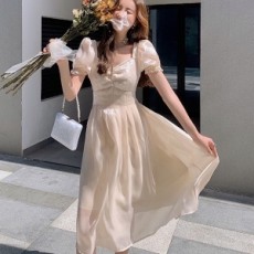 디올 DIOR 2020 SS 퍼프소매 리본장식 여성 원피스
