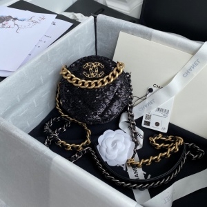 샤넬 CHANEL 2020 SS 스팽글 라운드 체인 크로스백 AP0945 커스텀급
