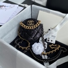 샤넬 CHANEL 2020 SS 스팽글 라운드 체인 크로스백 AP0945 커스텀급