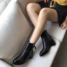 샤넬 CHANEL 2020 SS 투톤 지퍼 여성 쇼트부츠