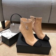 샤넬 CHANEL 2020 SS 스웨이드 스타 큐빅 여성 쇼트부츠