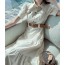 디올 DIOR 2020 SS 벨트 퍼프 소매 프릴 여성 원피스