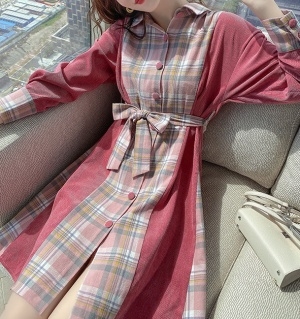 버버리 BURBERRY 2020 SS 체크 투톤 리본벨트 여성 원피스