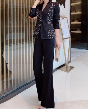 디올 DIOR 2020 SS 체크 투톤 자켓 복고 바지 여성 세트