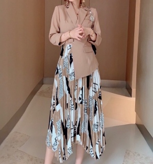 버버리 BURBERRY 2020 SS 투톤 비대칭 프릴 여성 원피스