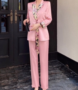 발렌티노 VALENTINO 2020 SS 플라워 카라 투톤 자켓 바지 여성 세트