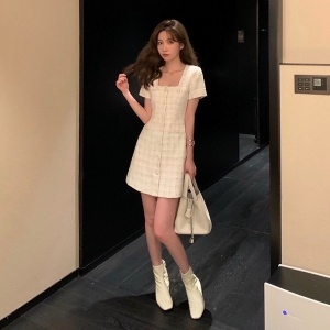 샤넬 CHANEL 2020 SS 트위드 반팔 여성 원피스