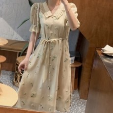 발렌티노 VALENTINO 2020 SS 플라워 자수 카라 여성 원피스