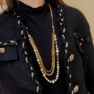 디올 DIOR 2020 SS 진주장식 체인 여성 목걸이