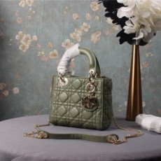 디올 DIOR 2020 SS 레이디백 램스킨 그린 미니 토트백 커스텀급