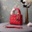 디올 DIOR 2020 SS 레이디백 램스킨 레드 미니 토트백 커스텀급