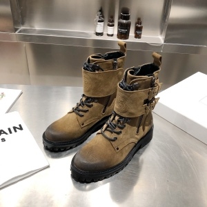 발망 BALMAIN 2020 SS 스웨이드 로고 여성 쇼트부츠