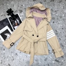 톰브라운 THOM BROWNE 2020 후드 스트라이프 여성 코트