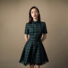 디올 DIOR 2020 체크 태슬 벨트 여성 원피스