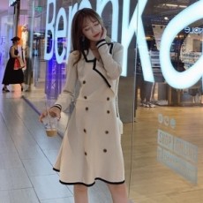 샤넬 CHANEL 2020 카라 라인 니트 여성 원피스