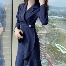 디올 DIOR 2020 카라 라인 러플 여성 원피스
