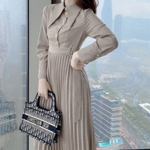버버리 BURBERRY 2020 체크 카라 주름 여성 원피스