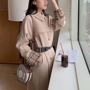 버버리 BURBERRY 2020 투톤 체크 벨트장식 여성 트렌치코트