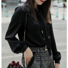 루이비통 LOUIS VUITTON 2020 SS 체크 블랙 리본 지퍼 여성 상의