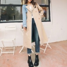 버버리 BURBERRY 2020 SS 데님 투톤 여성 트렌치코트