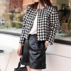 샤넬 CHANEL 2020 SS 플라워 단추 체크 여성 자켓