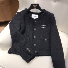 샤넬 CHANEL 2020 SS 트위드 포켓 블랙 여성 자켓