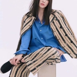 디올 DIOR 2020 SS 로고 자수 카라 여성 블라우스