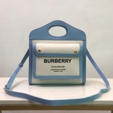 버버리 BURBERRY 2020 SS 민트 캔버스 레더 포켓 토트백 80324371 커스텀급