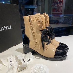 샤넬 CHANEL 2020 SS 지퍼 각인로고 여성 쇼트부츠