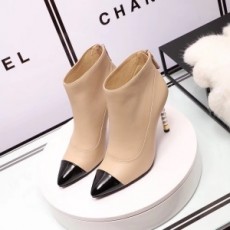 샤넬 CHANEL 2020 SS 투톤 진주장식 지퍼 여성 쇼트부츠