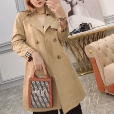 버버리 BURBERRY 2020 SS 체크소매 투톤 롱 여성 트렌치코트