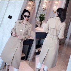 버버리 BURBERRY 2020 SS 그레이 레더패치 롱 여성 트렌치코트